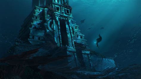 Underwater Temple by Cathleen McAllister | Underwater city, Water temple, Underwater