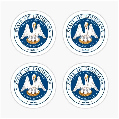 #Louisiana #State #Seal #of #Louisiana #Seal #x #4 #Sticker #Pack #Set #Sticker louisiana, state ...