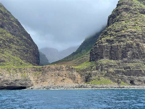 Green Coastal Cliffs, Beaches, and Ocean of Kauai Hawaii Stock Photo - Image of kauai, hike ...