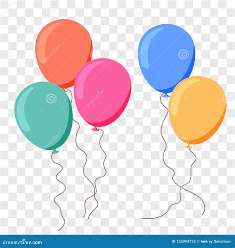 Balloon Ballon Vector Flat Cartoon Birthday Party Stock Vector - Illustration of ballon, flat ...