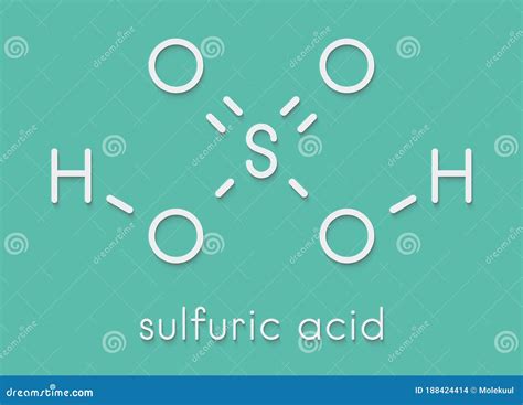 Sulfuric Acid H2SO4 Strong Mineral Acid Molecule. Skeletal Formula ...