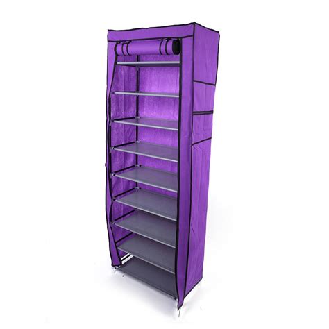 Zimtown 10 Tiers Shoe Rack with Dustproof Cover Closet Shoe Storage Cabinet Organizer - Walmart.com