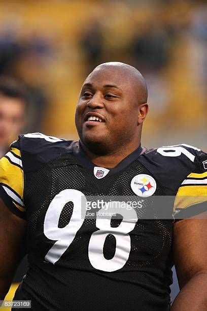 Casey Hampton of the Pittsburgh Steelers looks on against the ...