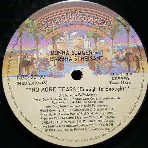 Donna Summer And Barbra Streisand – No More Tears (Enough Is Enough) – Vinyl Pursuit Inc