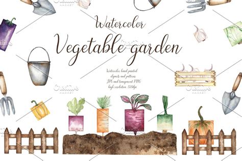 Watercolor vegetable garden | Watercolor, Vegetable garden, Garden