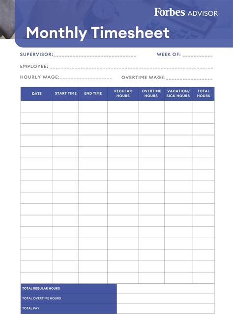 Printable Time Sheet