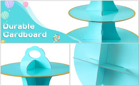 Amazon.com: Soleebee 3-Tier Round Cupcake Stand, Cardboard Cupcake Tower, Dessert Cup Cake Stand ...