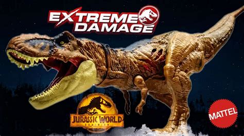 Mattel Jurassic World Dominion Tyrannosaurus Rex Movie-accraute T-Rex Dinosaur Extreme Damage ...