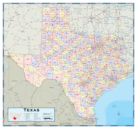 Texas Counties Wall Map - Maps - Texas County Gis Map | Printable Maps