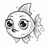 Cute Fish With Big Eyes Coloring Pages Outline Sketch Drawing Vector  sketch template