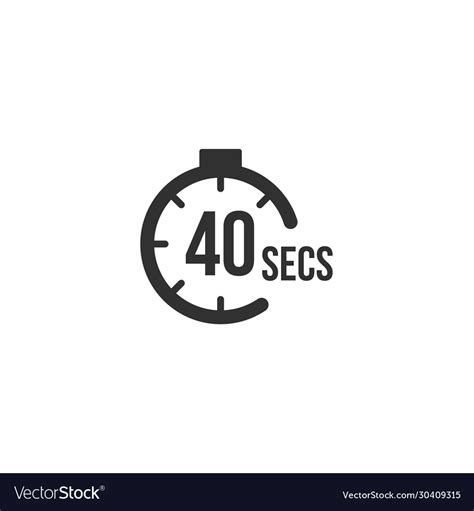 40 seconds countdown timer icon set time interval Vector Image