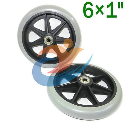 Rollator Walker Replacement Parts 6" Caster Wheel With Bearing 2 pcs ...