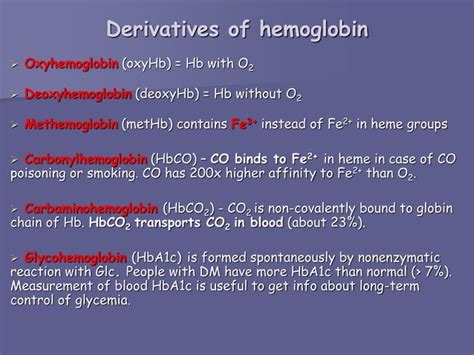 Structure and function of hemoglobin