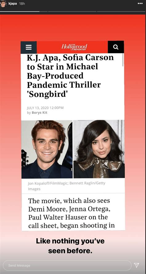 KJ Apa, Sofia Carson Thriller 'Songbird': New Movie Details | J-14