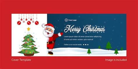 Premium Vector | Merry christmas creative cover page design template