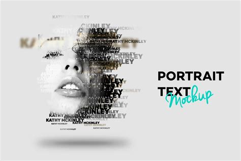 Text Portrait Mockup Template Free Download - Itfonts.com
