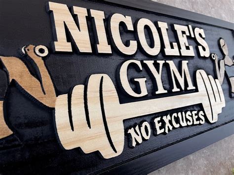 Personalized Gym Sign Home Gym Name Sign Custom gym workout | Etsy