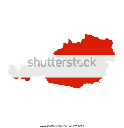 Austria Flag Map Country Outline National Stock Illustration 657964243 ...