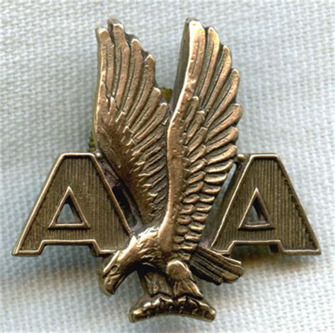 1930s Gold-Filled American Airlines Pilot Hat Badge by Wright & Street ...