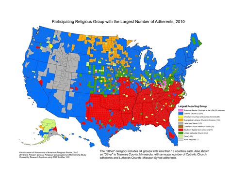 Map of counties where Mormonism has largest reported presence : mormon