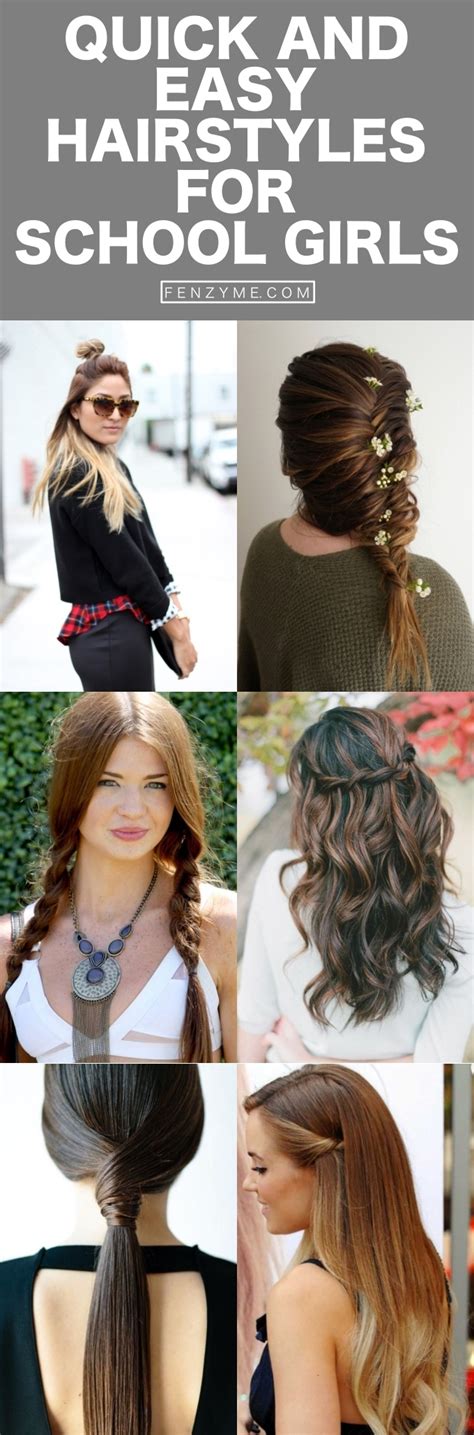 42 Quick and Easy Hairstyles for School Girls