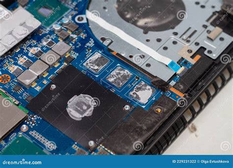 Disassemble the Laptop for Repair, Chips, Processor and Boards Inside the Computer Stock Photo ...