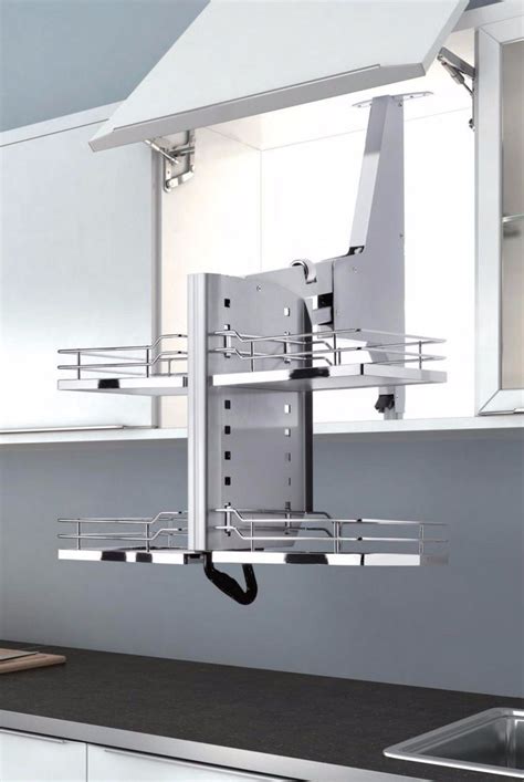 Pull Down Kitchen Wall Cabinet Shelf System 2 Tier Storage Shelves Soft Close | Wall cabinet ...