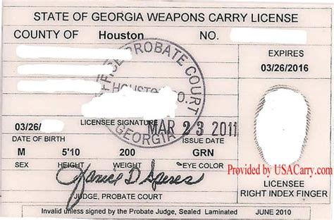 Concealed Carry Weapon Permit Examples