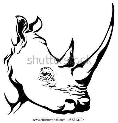 Rhino Stencil | Rhinoceros Head Outline Images & Pictures - Becuo ...