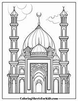 Mosque Coloring Pages Free Printables  Sheets For Kids sketch template