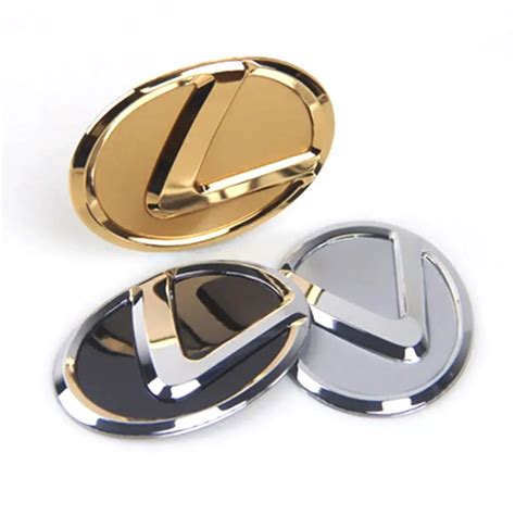 Lexus Steering Wheel Emblem Metal (2,5 inch; 3 inch) - Silver/ Gold/ Black