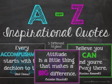 A-Z Inspirational Quote Posters by Teach Simple