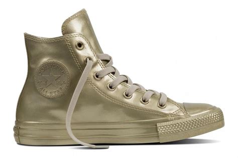 Converse Women's Chuck Taylor All Star Metallic Rubber Hi Top Light Gold | Converse, Metallic ...