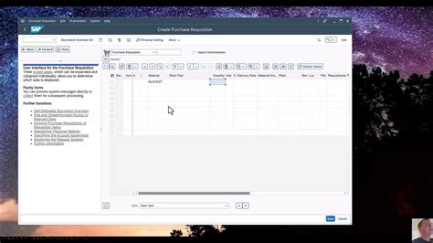 SAP - Create a Purchase Requisition (ME51N) - YouTube