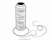 Needle And Thread Spool Drawing Sketch Coloring Page sketch template