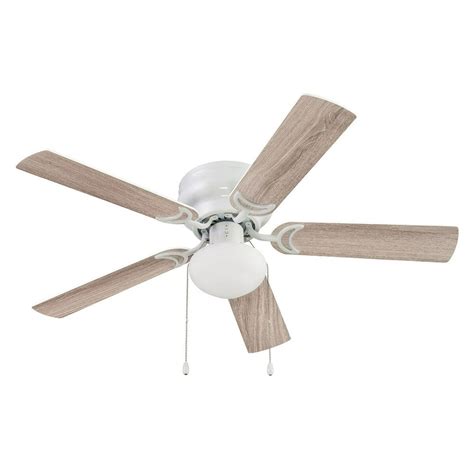 Mainstays 44" White Hugger Ceiling Fan, 5-Blade W/ Reversible Airflow ...