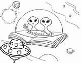 Alien Flying UFO coloring Pages  Coloring Barbie Ufo sketch template