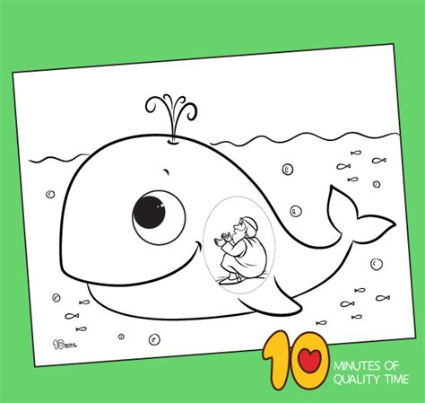 Jonah and the Great Fish Coloring Page – 10 Minutes of Quality Time