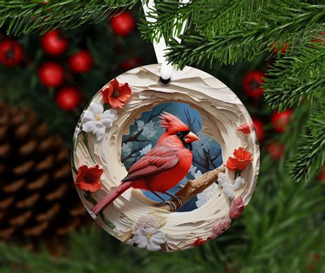 Cardinal Christmas Ornament Red, Bird Tree Decor, Holiday Gift, Festive ...