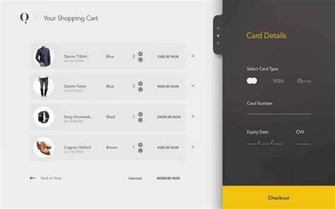 Shopping Cart UI by Nnamdi Awili . Designed by - https://dribbble.com ...