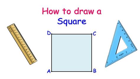 How to draw a square Using ruler and set square (Step by Step) - Easy ...