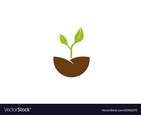 Growing plants leaves farming logo design Vector Image