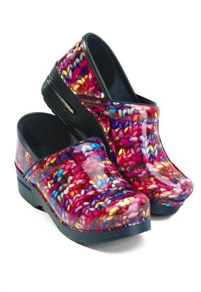 Dansko Professional Funky Knit Patent print nursing clogs. | Dansko ...