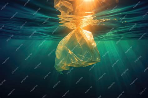 Premium Photo | Underwater plastic bag pollution in ocean generative ai