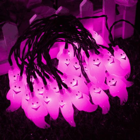 Solar Powered Outdoor Halloween Ghost String Lights, 21.3ft 30 LEDs, 8 Modes for Indoor Parties ...