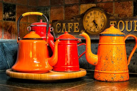 Vintage orange teapots Jigsaw Puzzle (Home, Interiors) | Puzzle Garage