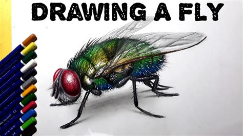 Drawing realistic Fly | watercolour pencils | HD - YouTube