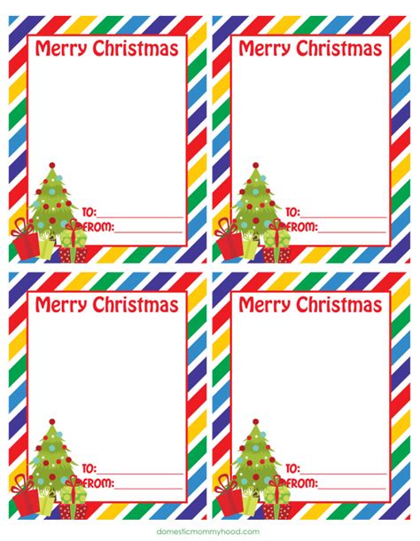 Free Printable Class Christmas Cards Great for Attaching Candy or Small Gifts - Domestic Mommyhood