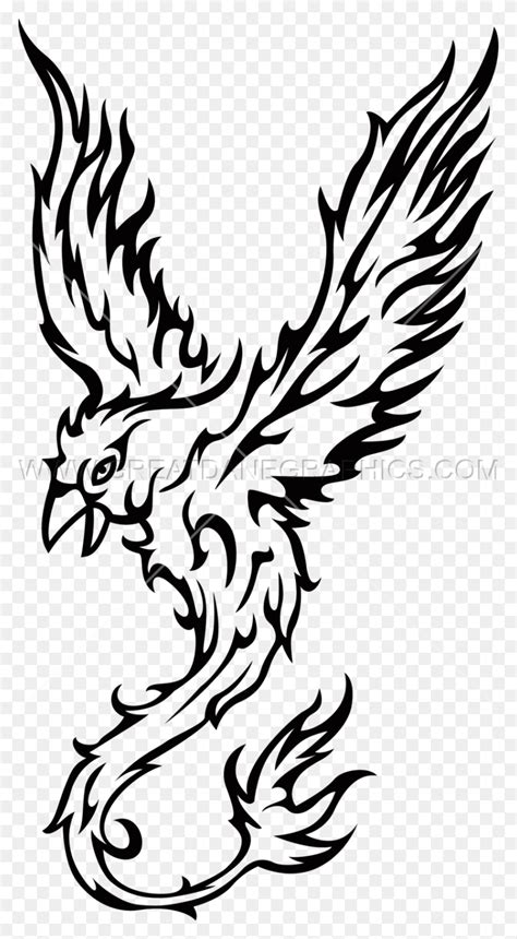 Phoenix Production Ready Artwork For T Shirt Printing - Phoenix Clipart Black And White - FlyClipart