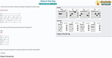 Hợp âm: I Want It That Way - cảm âm, tab guitar, ukulele - lời bài hát ...